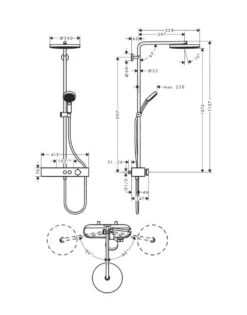 Alternative view of Hansgrohe Pulsify S - Douchesysteem 260 Met Thermostaatkraan ShowerTablet Select 400, EcoSmart 1 Straalsoort, Chroom 24221000