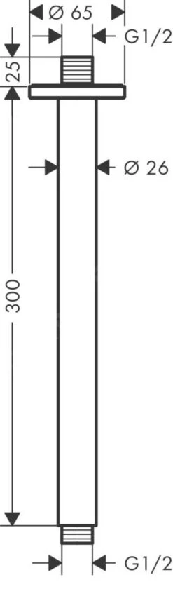 Alternative view of Hansgrohe Vernis Shape - Plafondaansluiting 300 Mm, Chroom 26407000