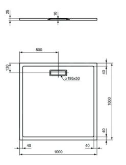 Alternative view of Ideal Standard Ultra Flat New - Douchebak 1000x1000 Mm, Wit T448801