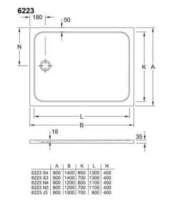 Alternative view of Villeroy & Boch Lifetime Plus - Douchebak, 800x1200 Mm, Anti-slip, Alpine Wit 6223N301