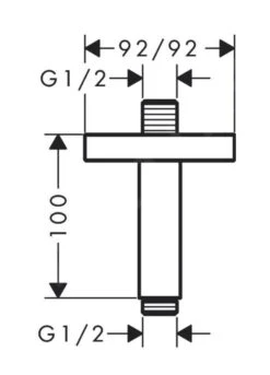 Alternative view of Axor Douche Programma - Douchearm Plafond, 100 Mm, Mat Zwart 26437670