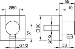 Alternative view of Keuco IXMO - Slangaansluiting, Mat Zwart 59547370002