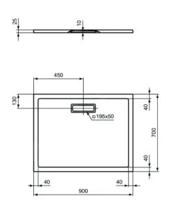 Alternative view of Ideal Standard Ultra Flat New - Douchebak 900x700 Mm, Zwart T4474V3