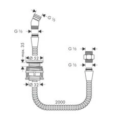 Alternative view of Hansgrohe Badrandmontage - Handdouchehouder Voor Badrand, Chroom 28307000