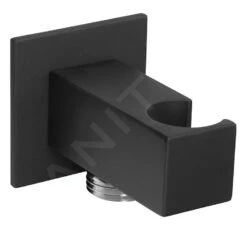 Sapho Accessoires - Wandaansluitbocht Met Houder, Vierkant, Mat Zwart SG303NE