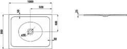 Alternative view of Laufen Indura - Douchebak Met Geluiddempende Pads, 1000x800 Mm, Wit H2150730000401