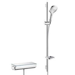 Hansgrohe Raindance Select E - 120 Doucheset Met Ecostat Select Thermostaat, 3jet, Wit/chroom 27039400