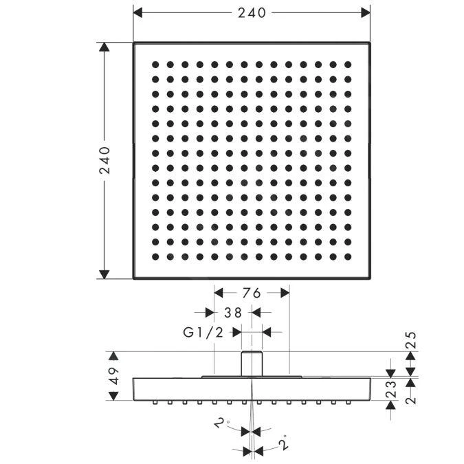 Axor ShowerCollection - Hoofddouce 240x240 Mm, Chroom 10924000 4 Axor ShowerCollection - Hoofddouce 240x240 Mm, Chroom 10924000 - Afbeelding 2