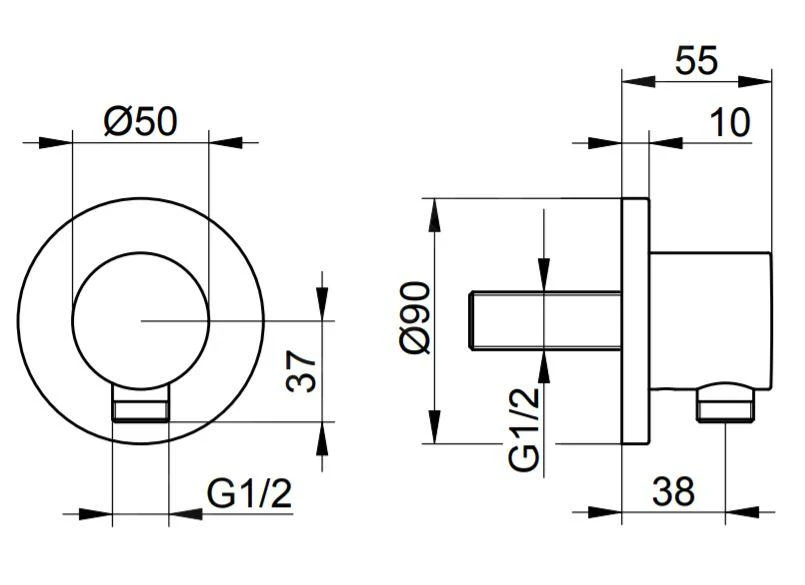 Keuco IXMO - Aansluitbocht, Aluminium 59547170001 4 Keuco IXMO - Aansluitbocht, Aluminium 59547170001 - Afbeelding 2