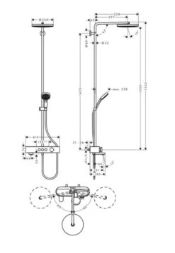 Alternative view of Hansgrohe Pulsify S - Douchesysteem 260 Met Badthermostaat ShowerTablet Select 400, 1 Straalsoort, Chroom 24230000