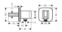 Alternative view of Hansgrohe Fixfit - Muuraansluitbocht Met Handdouchehouder, Mat Zwart 26887670