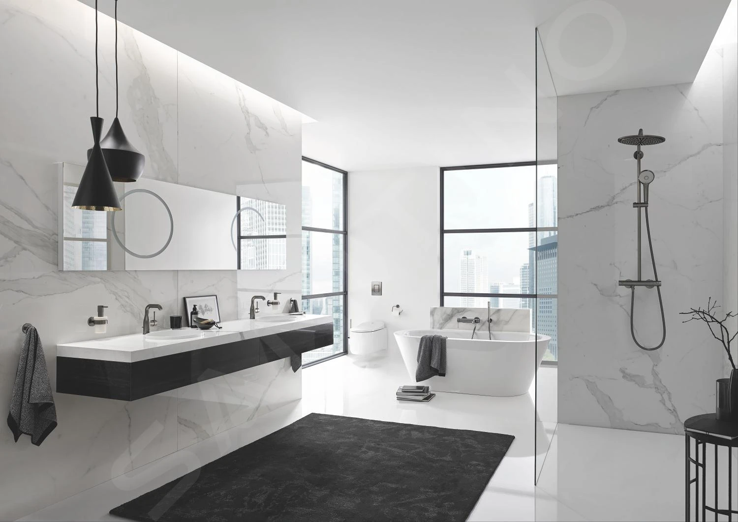 Grohe Euphoria - Douchesysteem 310 Met Thermostatische Douchekraan, 3jet, Grafiet Donker, Geborsteld 26075AL0 5 Grohe Euphoria - Douchesysteem 310 Met Thermostatische Douchekraan, 3jet, Grafiet Donker, Geborsteld 26075AL0 - Afbeelding 3