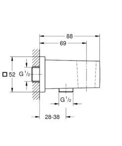 Alternative view of Grohe Euphoria Cube - Wandaansluitbocht Met Houder, Chroom 26370000
