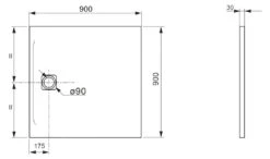 Alternative view of Laufen Pro - Douchebak 900x900 Mm, Mat Zwart H2109560800001