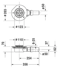 Alternative view of Duravit Toebehoren - Douchebakafvoer, Afvoer Horizontaal 791243000000000