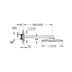 Grohe Rainshower SmartActive Cube - Hoofddouche 310, Douchearm 430 Mm, 2-jets, Geborsteld Hard Graphite 26479AL0 -Grohe Winkel 6ad6e462901f84fcf3cbd6d8 2