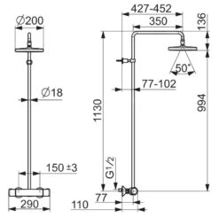 Alternative view of Hansa Micra - Doucheset Met Thermostaat, Chroom 44350100