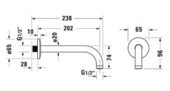 Alternative view of Duravit Toebehoren - Douchearm, 210 Mm, Mat Zwart UV0670027046