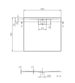Alternative view of Villeroy & Boch Architectura MetalRim - Douchebak, 900x1000 Mm, Stone White UDA1090ARA215V-RW