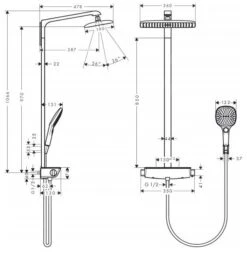 Alternative view of Hansgrohe Raindance Select E - Doucheset Met Thermostaat, 360 Mm, Wit/chroom 27112400