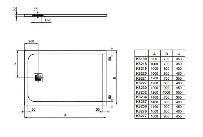 Ideal Standard Ultra Flat S - Douchebak 900x700 Mm, Zand K8190FT 4 Ideal Standard Ultra Flat S - Douchebak 900x700 Mm, Zand K8190FT - Afbeelding 2