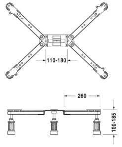 Alternative view of Duravit Toebehoren - Douchebakpoten, Voor Douchebak Met Lengte ≥ 1000 Mm, Hoogte 100-185 Mm 790102000000000