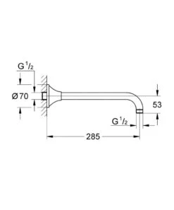 Alternative view of Grohe Grandera - Douchearm 285 Mm ,chroom 27986000