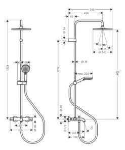 Alternative view of Hansgrohe Vernis Blend - Showerpipe 240 Doucheset Met Thermostaat, 2jet, Mat Zwart 26899670