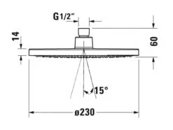 Alternative view of Duravit Douches - Hoofddouche, Diameter 230 Mm, Mat Zwart UV0660017046