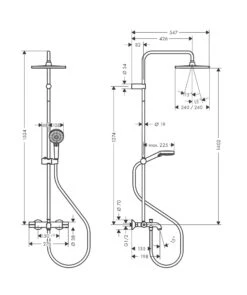 Alternative view of Hansgrohe Vernis Shape - Showerpipe 240 Doucheset Met Thermostaat, 2jet, Mat Zwart 26900670