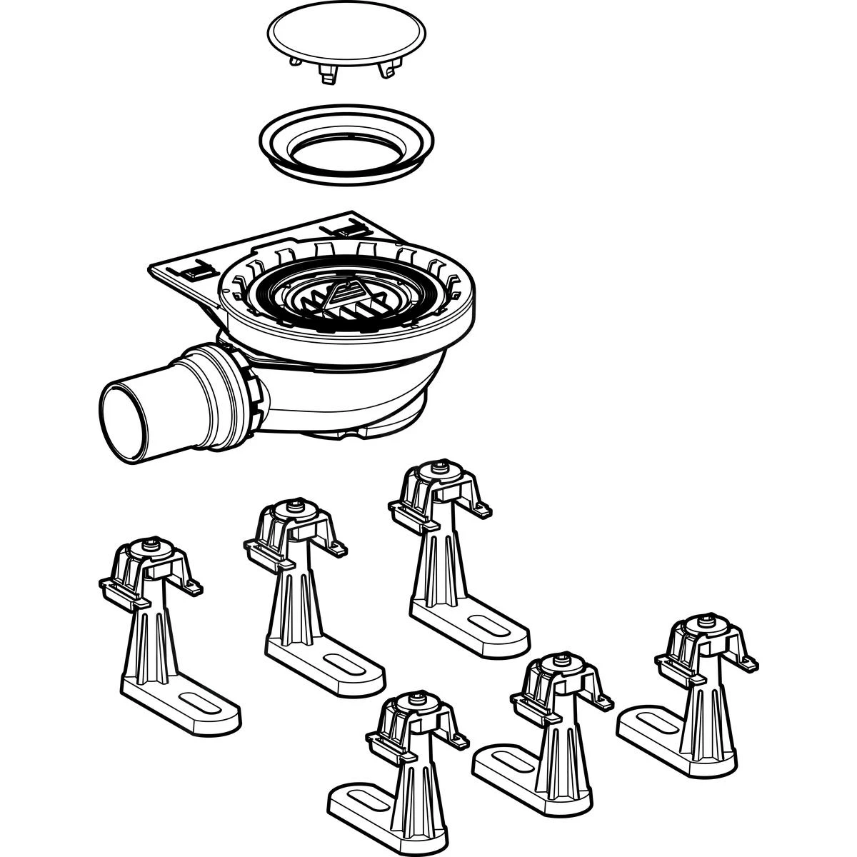 Geberit Setaplano - Afvoerset Met 6 Steunpoten, Voor Setaplano Douchebak, Waterslothoogte 50 Mm 154.013.00.1 5 Geberit Setaplano - Afvoerset Met 6 Steunpoten, Voor Setaplano Douchebak, Waterslothoogte 50 Mm 154.013.00.1 - Afbeelding 3