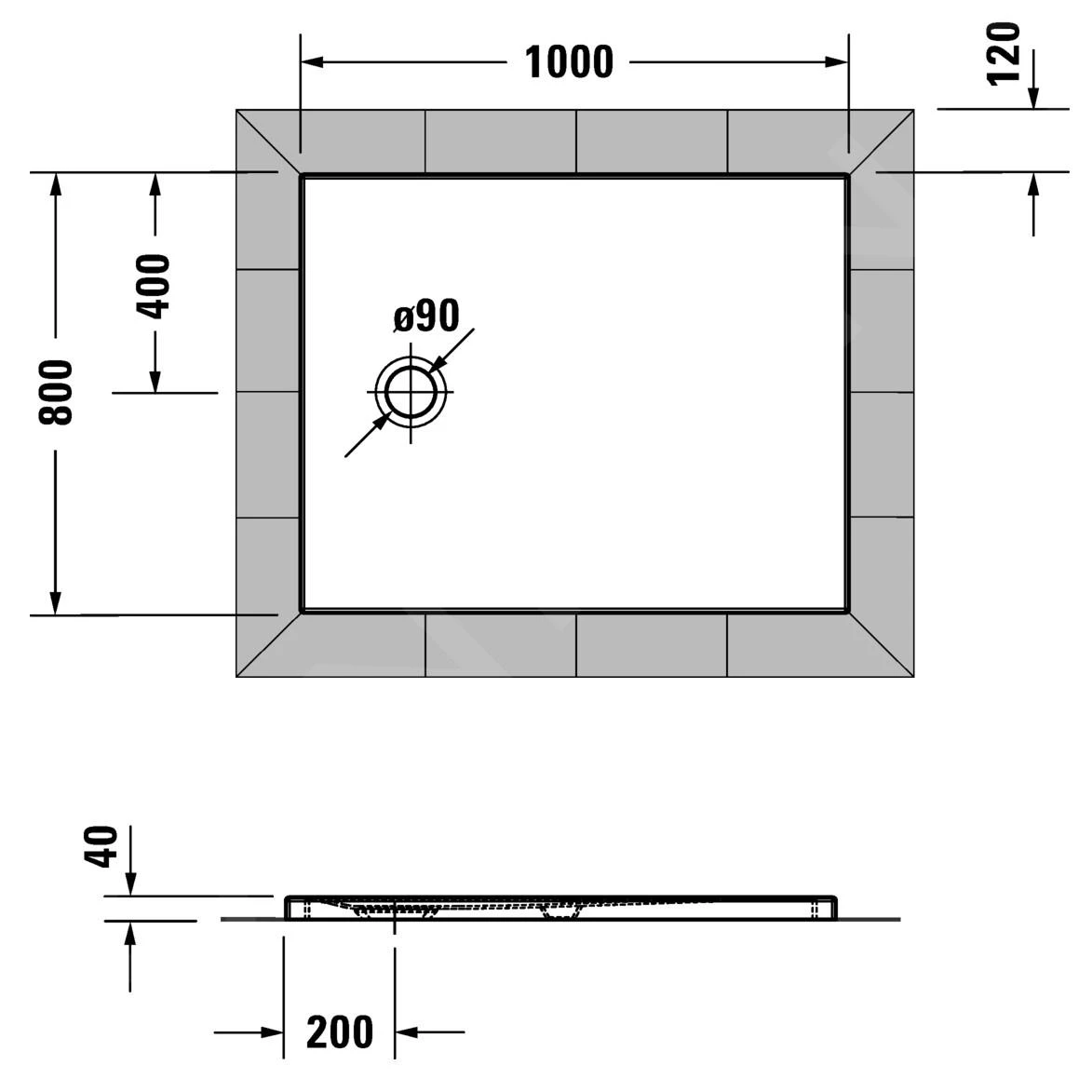 Duravit Tempano - Douchebak 1000x800 Mm, Antislip, Wit 720194000000001 4 Duravit Tempano - Douchebak 1000x800 Mm, Antislip, Wit 720194000000001 - Afbeelding 2