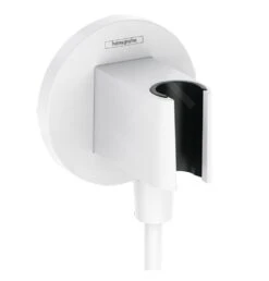 Hansgrohe Fixfit - Muuraansluitbocht Met Handdouchehouder, Mat Wit 26888700