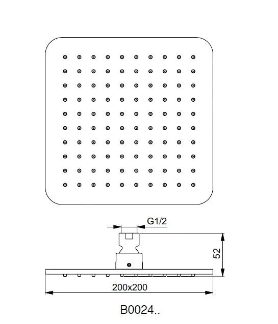 Ideal Standard Idealrain Cube - Hoofddouche 200x200 Mm, Zwart B0024XG 4 Ideal Standard Idealrain Cube - Hoofddouche 200x200 Mm, Zwart B0024XG - Afbeelding 2