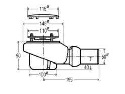 Alternative view of Villeroy & Boch Subway Infinity - Afvoergarnituur Tempoplex Plus Compact 90 Mm, Wit 92260068