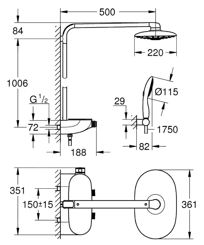 Grohe Rainshower SmartControl - Regendouchesysteem 360 Duo, 2 Douchestralen, Chroom 26250000 4 Grohe Rainshower SmartControl - Regendouchesysteem 360 Duo, 2 Douchestralen, Chroom 26250000 - Afbeelding 2