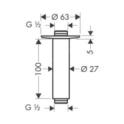 Hansgrohe Raindance - Plafondbevestiging 100 Mm 27479000 -Grohe Winkel 8a4f60657a91a1bb838fe120