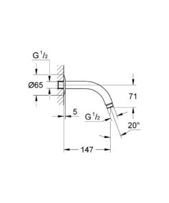 Alternative view of Grohe Relexa - Douchearm, 152 Mm, Chroom 28541000