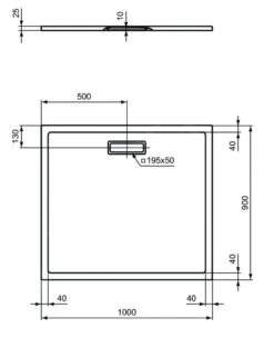 Alternative view of Ideal Standard Ultra Flat New - Douchebak 1000x900 Mm, Wit T448201