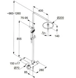 Alternative view of Kludi Logo - Dual Shower System Doucheset Met Thermostaat, 200 Mm, Chroom 6809205-00