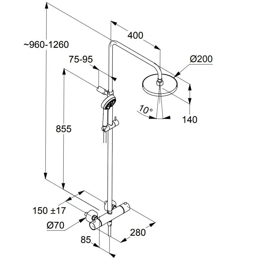 Kludi Logo - Dual Shower System Doucheset Met Thermostaat, 200 Mm, Chroom 6809205-00 4 Kludi Logo - Dual Shower System Doucheset Met Thermostaat, 200 Mm, Chroom 6809205-00 - Afbeelding 2