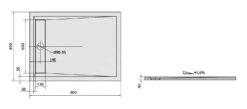 Alternative view of Polysan Douchebakken - Douchebak VARESA Met Klep, 900x800 Mm, Wit 71606