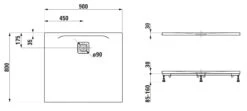 Alternative view of Laufen Pro - Douchebak 900x800 Mm, Antraciet H2149500780001