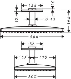 Alternative view of Hansgrohe Rainmaker Select - Hoofddouche 460mm, 3jet, Plafondbevestiging 100mm, Wit/chroom 24006400