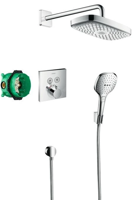 Hansgrohe Raindance Select E - Doucheset 300 Met ShowerSelect Thermostaat, 2jet, Chroom 27296000 3 Hansgrohe Raindance Select E - Doucheset 300 Met ShowerSelect Thermostaat, 2jet, Chroom 27296000
