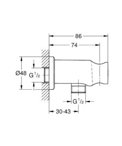 Alternative view of Grohe Rainshower - Wandaansluitbocht, Chroom 26658000
