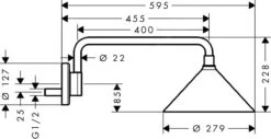 Alternative view of Axor Douche Programma - Hoofddouche 240 Mm 2jet, Douchearm, Design Front, Chroom 26021000