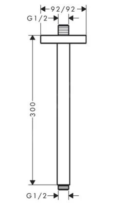 Alternative view of Axor Douche Programma - Douchearm Plafond, 300 Mm, Chroom 26966000