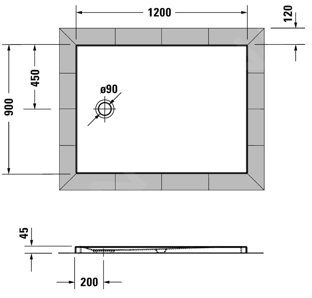 Duravit Tempano - Douchebak 1200x900 Mm, Wit 720198000000000 4 Duravit Tempano - Douchebak 1200x900 Mm, Wit 720198000000000 - Afbeelding 2