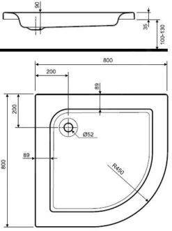 Kolo Standard Plus - Acrylaat Douchebak, Kwartronde 800x800 Mm, Wit XBN1580000 -Grohe Winkel 9fcb07c77580f2e256e087f2